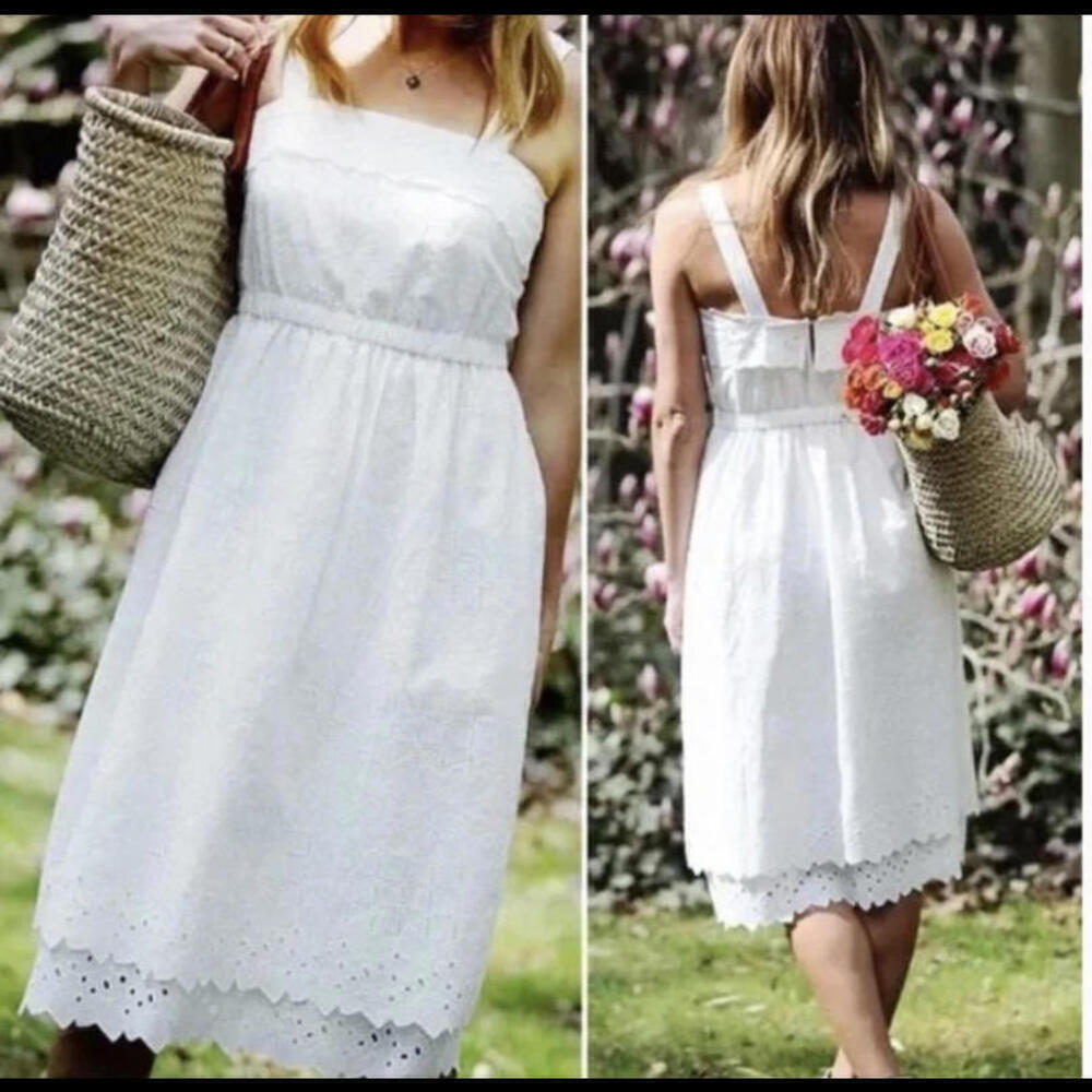 Madewell White Eyelet Midi Dress